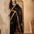 Black georgette embroidered saree with belt kashmiri thread work festive wear designer saree