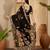 Black georgette embroidered saree with belt kashmiri thread work festive wear designer saree