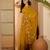 Mustard yellow georgette embroidered saree with belt kashmiri thread work festive wear saree