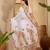 White georgette embroidered saree with belt kashmiri thread work designer festive wear saree