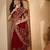 Maroon georgette embroidered saree with belt heavy kashmiri thread work festive wear saree