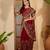 Maroon georgette embroidered saree with belt heavy kashmiri thread work festive wear saree