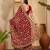 Maroon georgette embroidered saree with belt heavy kashmiri thread work festive wear saree