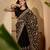 Black georgette heavy embroidered saree with belt kashmiri thread work festive designer saree