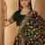 Dark green georgette embroidered saree with belt heavy kashmiri thread work festive saree