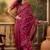 royal magenta banarasi jacquard saree with zari weaving, mina & lace work