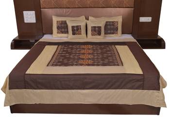 Polysilk Rajwada Mirror work Bed Cover Set 1