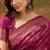 royal magenta banarasi jacquard saree with zari weaving, mina & lace work