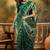 graceful green banarasi jacquard saree with zari weaving, mina & lace work