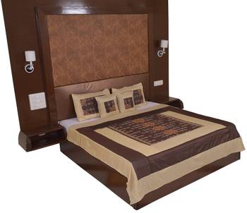 Polysilk Rajwada Mirror work Bed Cover Set 2