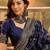 elegant navy blue banarasi jacquard saree with zari weaving, mina & lace work