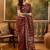 maroon banarasi jacquard saree with rich zari weaving, mina & lace work on pallu