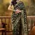black banarasi jacquard saree with rich zari weaving & tassel pallu     includes unstitched blouse