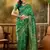 green banarasi jacquard saree with elegant zari weaving & tassel pallu     includes unstitched blouse