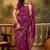 magenta banarasi jacquard saree with intricate zari weaving & tassel pallu – unstitched blouse included