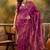 magenta banarasi jacquard saree with intricate zari weaving & tassel pallu – unstitched blouse included