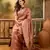 rose gold banarasi jacquard saree with zari weaving & tassel pallu     unstitched blouse piece included