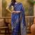 royal blue banarasi jacquard saree with rich zari weaving & tassel pallu – unstitched blouse piece