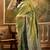 elegant green banarasi jacquard saree with rich zari weaving & tassel pallu     unstitched blouse