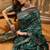green banarasi jacquard saree with golden zari weaving & tassel pallu     unstitched blouse