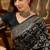 black banarasi jacquard saree with golden zari weaving & tassel pallu     unstitched blouse