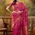 pink banarasi jacquard saree with golden zari weaving & tassel pallu     unstitched blouse