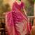 pink banarasi jacquard saree with golden zari weaving & tassel pallu     unstitched blouse