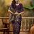 purple banarasi jacquard saree with golden zari weaving & tassel pallu     unstitched blouse