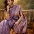 lavender banarasi jacquard saree with golden zari weaving & tassel pallu     unstitched blouse