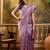lavender banarasi jacquard saree with golden zari weaving & tassel pallu     unstitched blouse