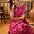 hot pink banarasi jacquard saree with golden zari weaving & tassel pallu     unstitched blouse
