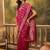 hot pink banarasi jacquard saree with golden zari weaving & tassel pallu     unstitched blouse