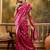 hot pink banarasi jacquard saree with golden zari weaving & tassel pallu     unstitched blouse
