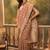 peach banarasi jacquard saree with golden zari weaving & tassel pallu     unstitched blouse