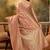 peach banarasi jacquard saree with golden zari weaving & tassel pallu     unstitched blouse