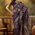 purple banarasi jacquard saree with golden zari weaving & tassel pallu     unstitched blouse