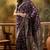 purple banarasi jacquard saree with golden zari weaving & tassel pallu     unstitched blouse