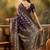 purple banarasi jacquard saree with golden zari weaving & tassel pallu     unstitched blouse