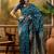 blue banarasi jacquard saree with golden zari weaving & tassel pallu     unstitched blouse