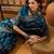 blue banarasi jacquard saree with golden zari weaving & tassel pallu     unstitched blouse