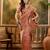 copper rose banarasi jacquard saree with intricate zari weaving & tassel pallu     unstitched blouse