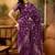 royal purple banarasi jacquard saree with rich zari weaving & tassel pallu     unstitched blouse