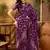 royal purple banarasi jacquard saree with rich zari weaving & tassel pallu     unstitched blouse