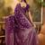 royal purple banarasi jacquard saree with rich zari weaving & tassel pallu     unstitched blouse