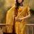 golden banarasi jacquard saree with rich zari weaving & tassel pallu     unstitched blouse