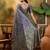 lavender banarasi jacquard saree with elegant zari weaving & tassel pallu     unstitched blouse