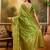 elegant green banarasi jacquard saree with zari weaving & mina detailing