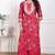Miravan women's red cotton gota work kurta with palazzo