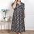 Miravan womens plus size pleated puff sleeve floral pure cotton black and white butterfly maxi dress