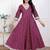 Miravan women maroon floral print soft cotton embroidered anarkali kurta